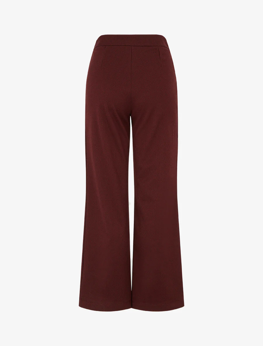Pantalon à pont droit imprimé chevron - Bordeaux - Image 2