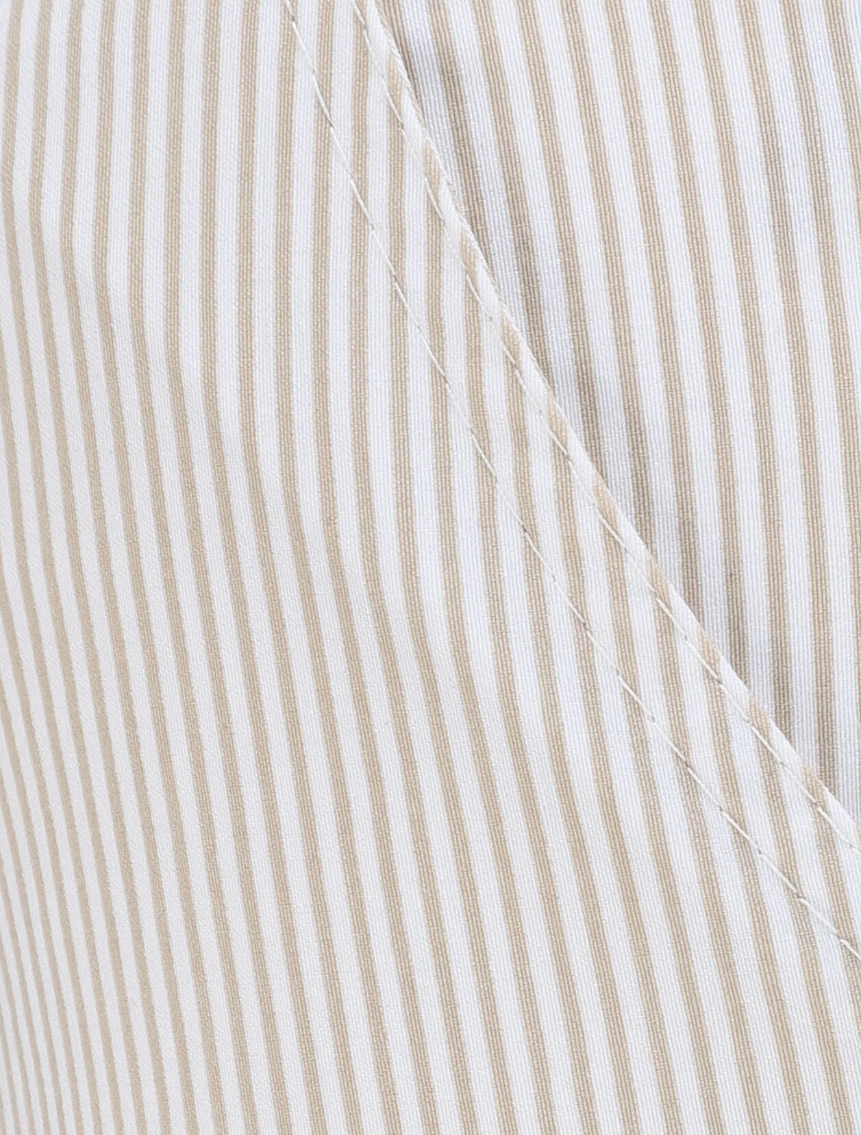 Pantalon à revers imprimé rayures - Beige - Image 3