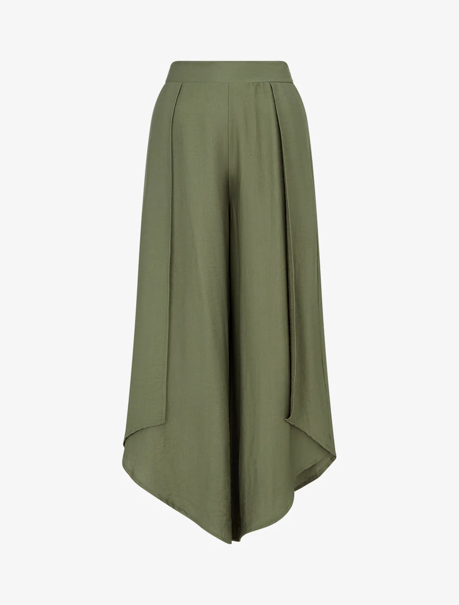Pantalon ample à bords asymétriques - Kaki