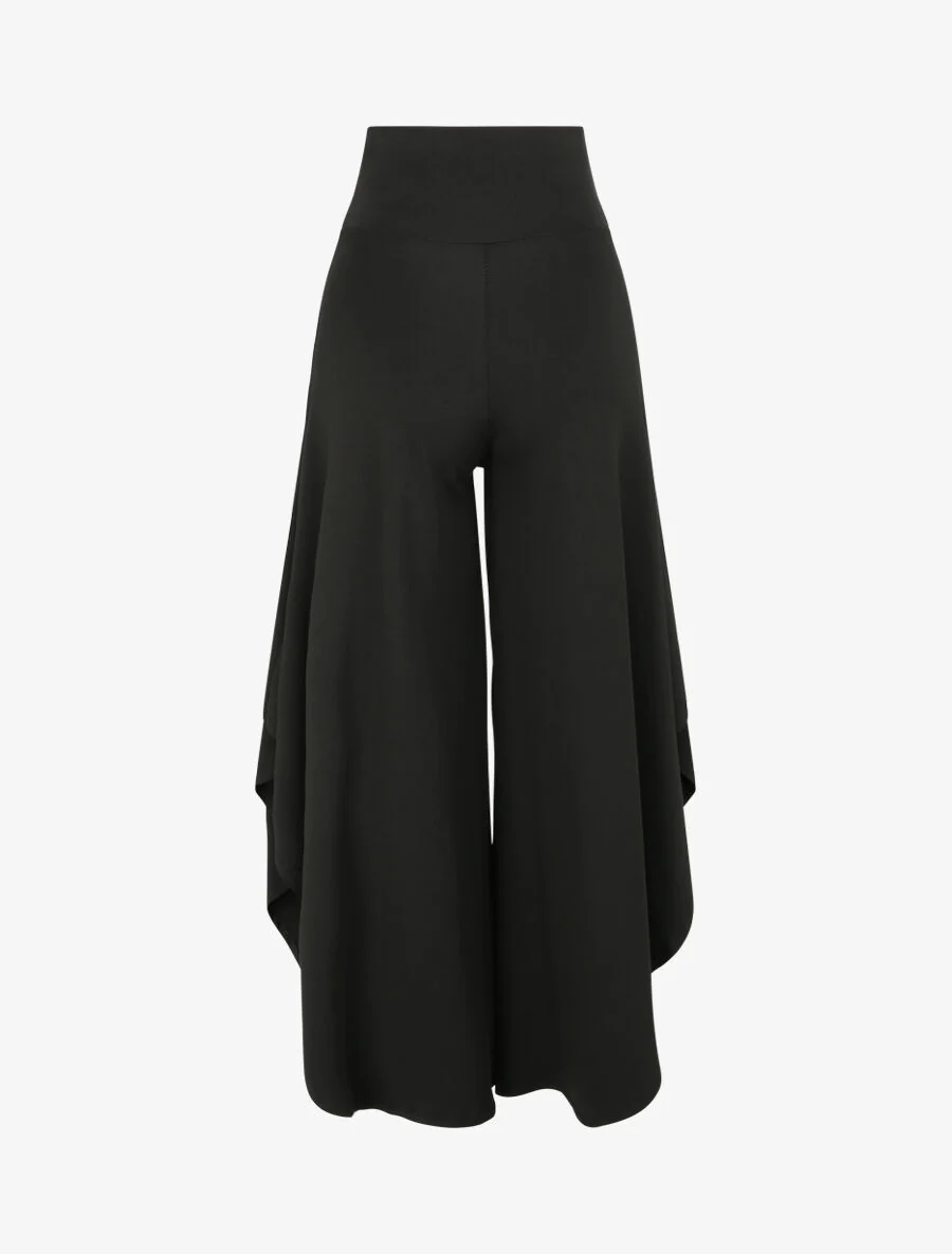 Pantalon ample à bords asymétriques - Noir - Image 2