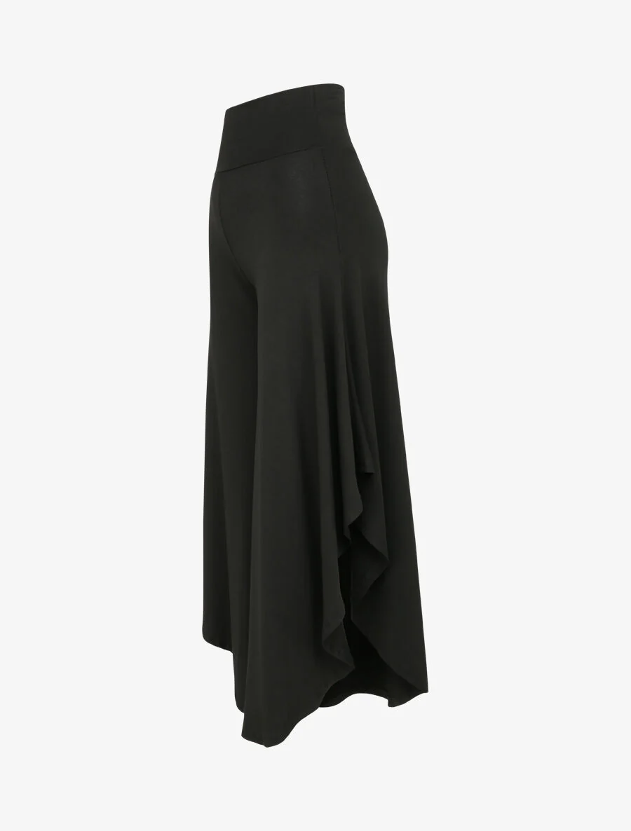 Pantalon ample à bords asymétriques - Noir - Image 3