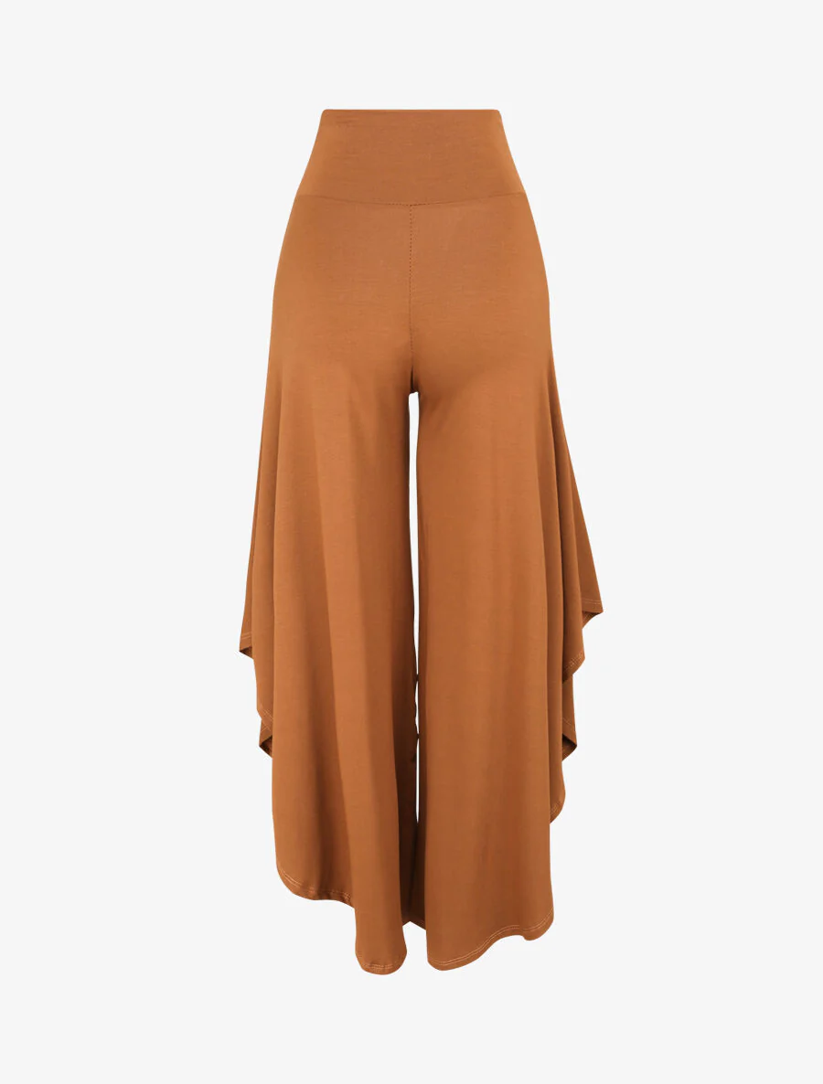 Pantalon ample à bords asymétriques - Camel - Image 2