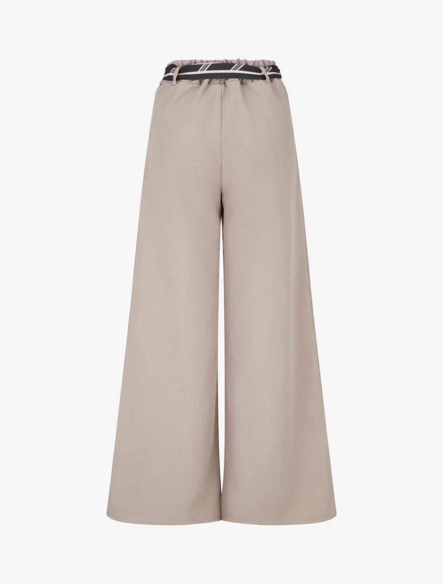 Pantalon ample à ceinture style foulard - Taupe clair - Image 2