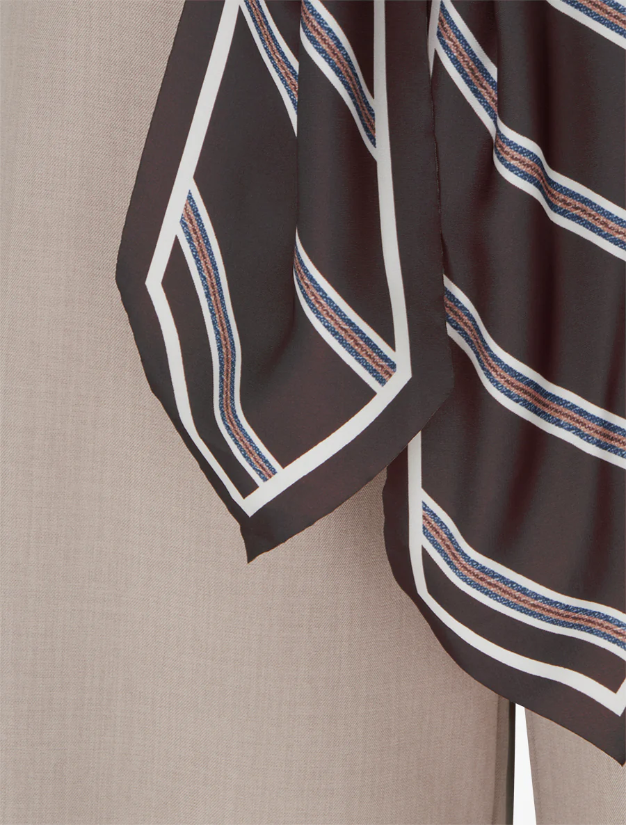 Pantalon ample à ceinture style foulard - Taupe clair - Image 3