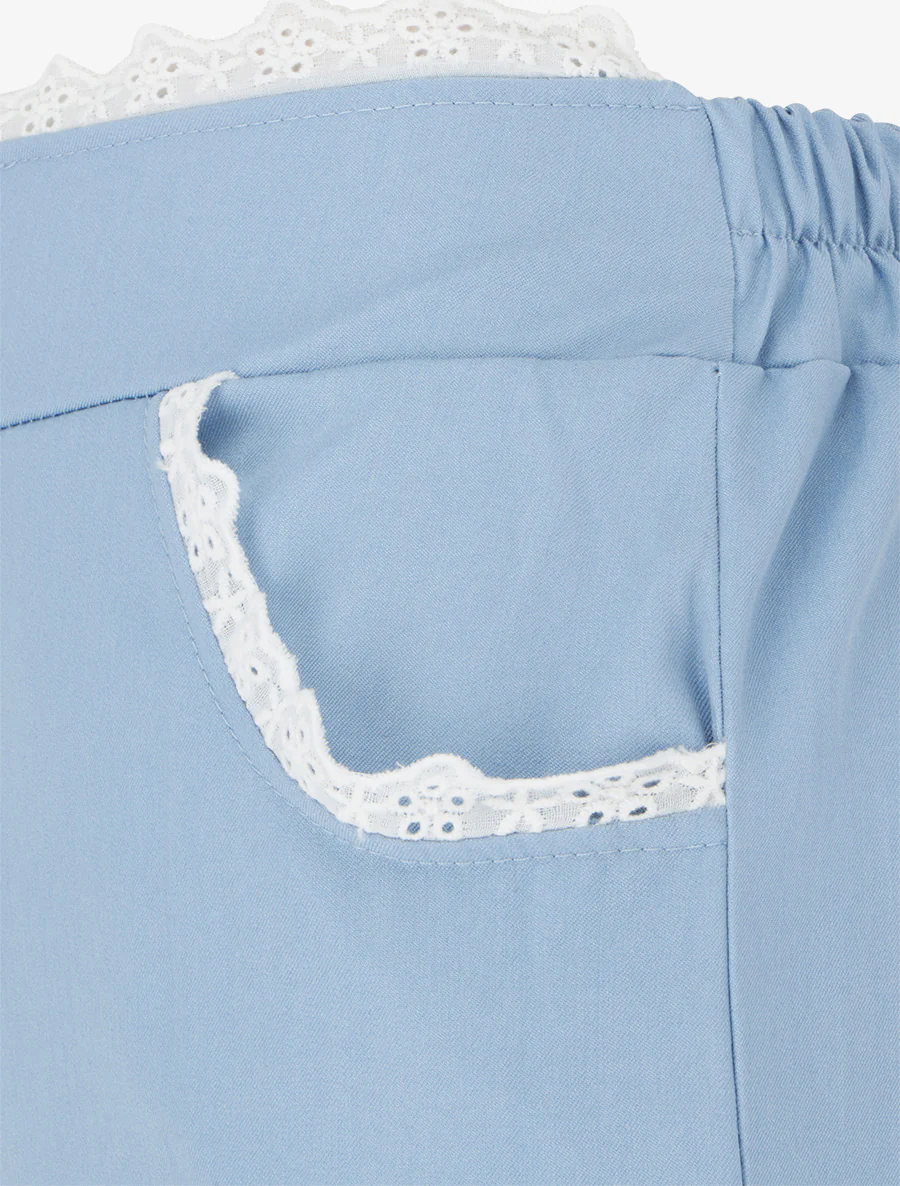 Pantalon ample à dentelle - Bleu ciel - Image 3