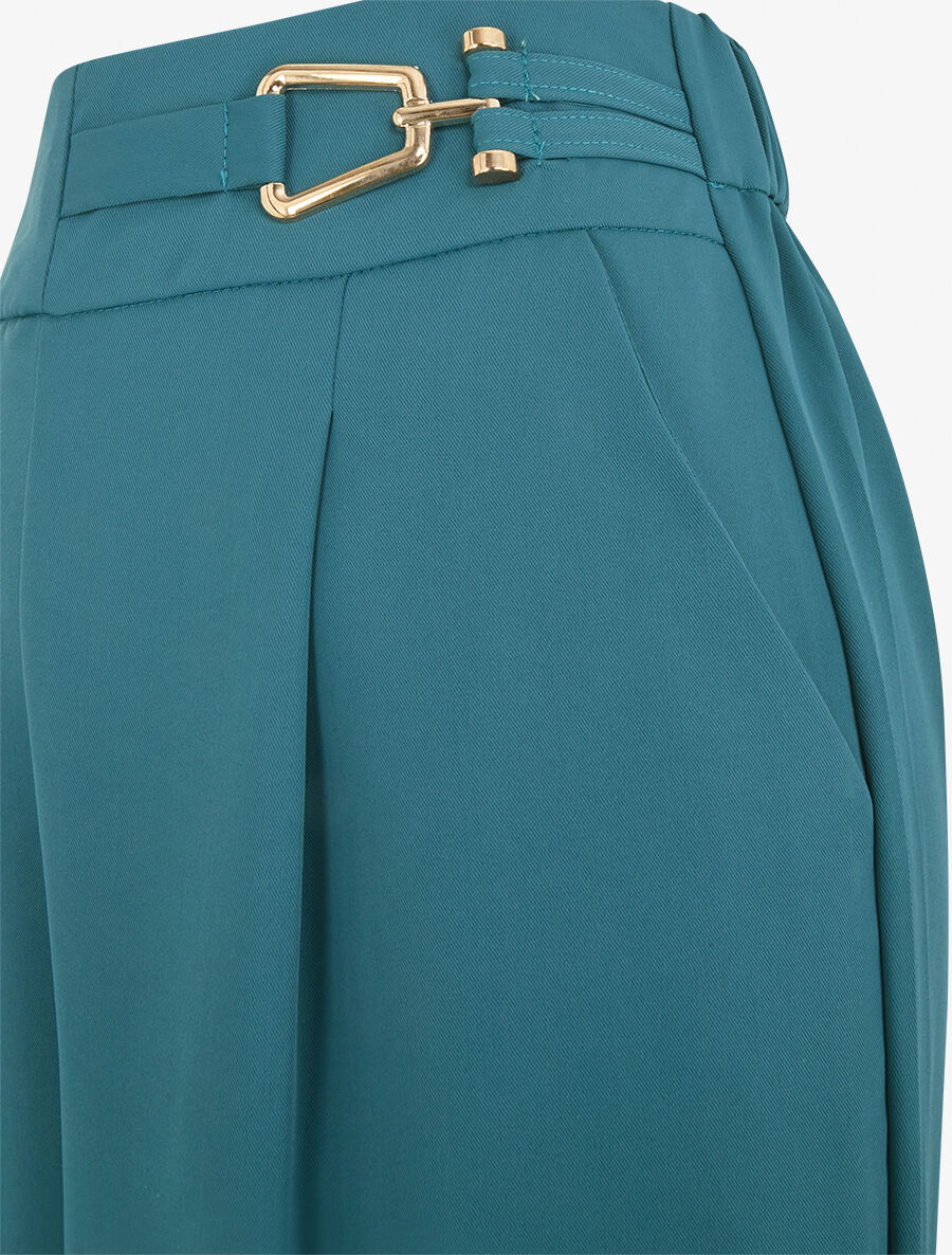 Pantalon ample à détail doré - Bleu canard - Image 3