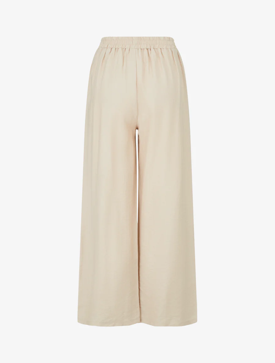 Pantalon ample à détail plissé - Beige - Image 2