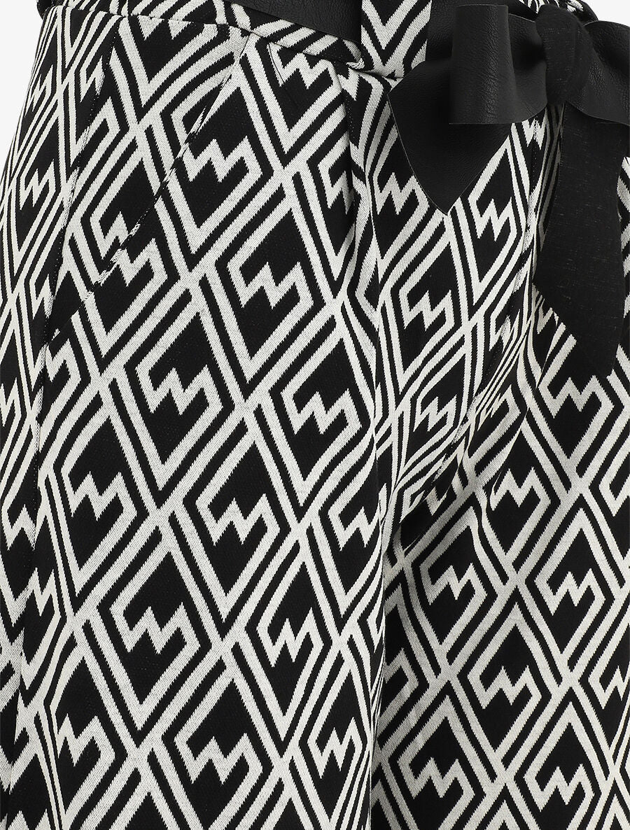 Pantalon ample à imprimé graphique - Noir - Image 3