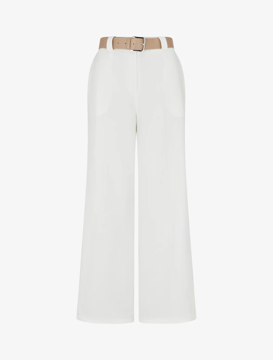 Pantalon ample à motif rayé - Blanc