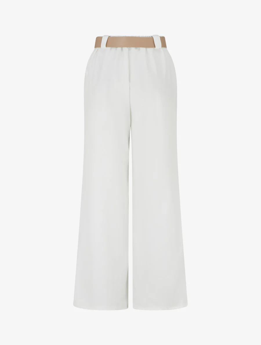 Pantalon ample à motif rayé - Blanc - Image 2