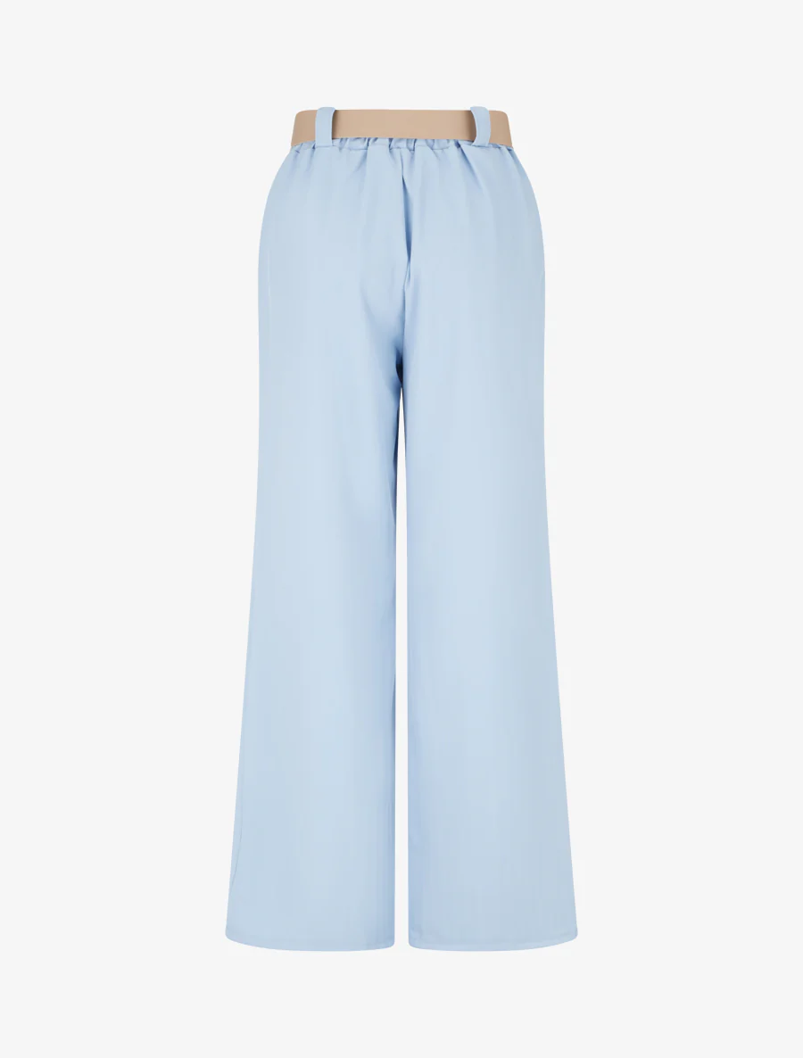 Pantalon ample à motif rayé - Bleu ciel - Image 2