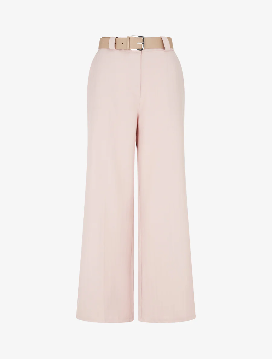 Pantalon ample à motif rayé - Rose