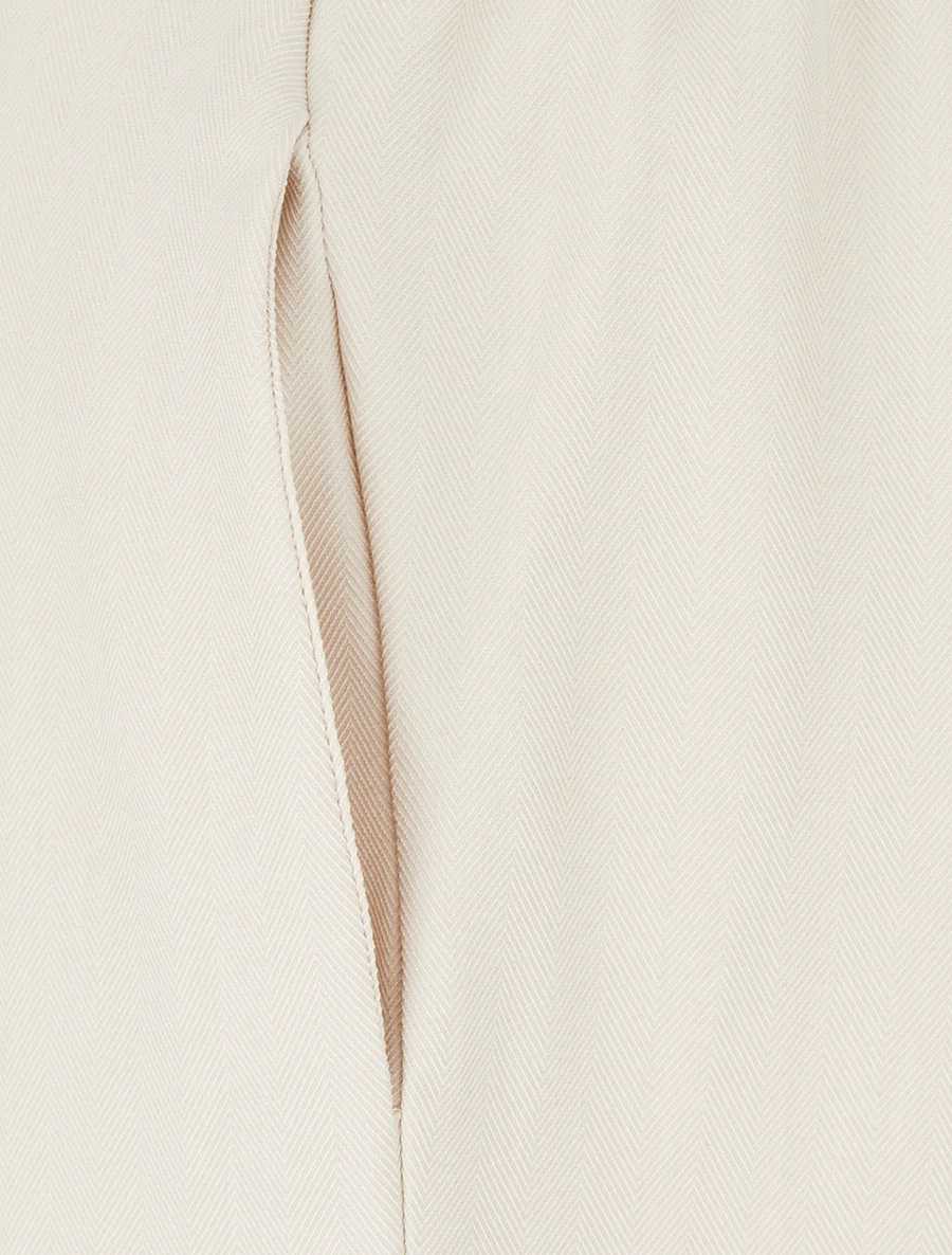 Pantalon ample à motif rayé - Beige - Image 3