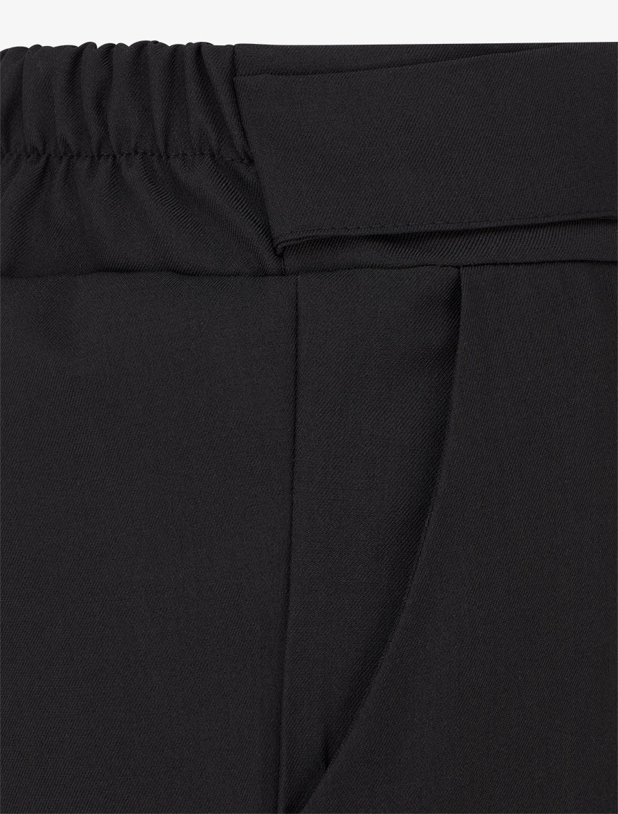 Pantalon ample à sangle et boutons - Noir - Image 3