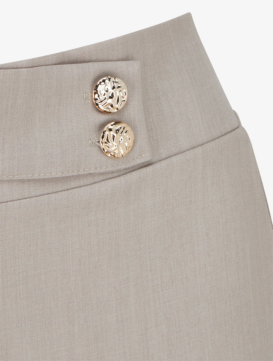 Pantalon ample à sangle et boutons - Taupe - Image 3