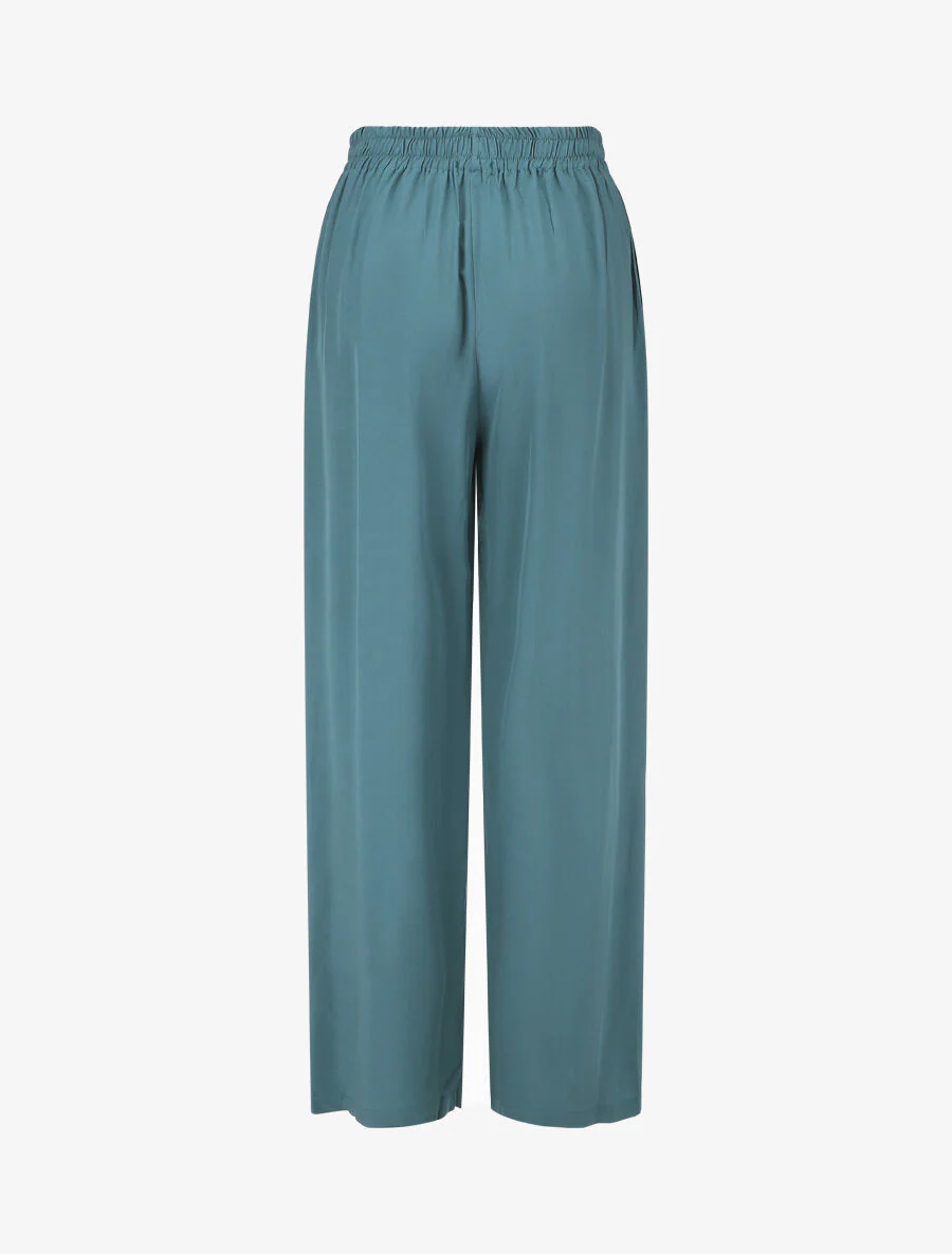Pantalon ample à taille élastiquée - Bleu canard - Image 2