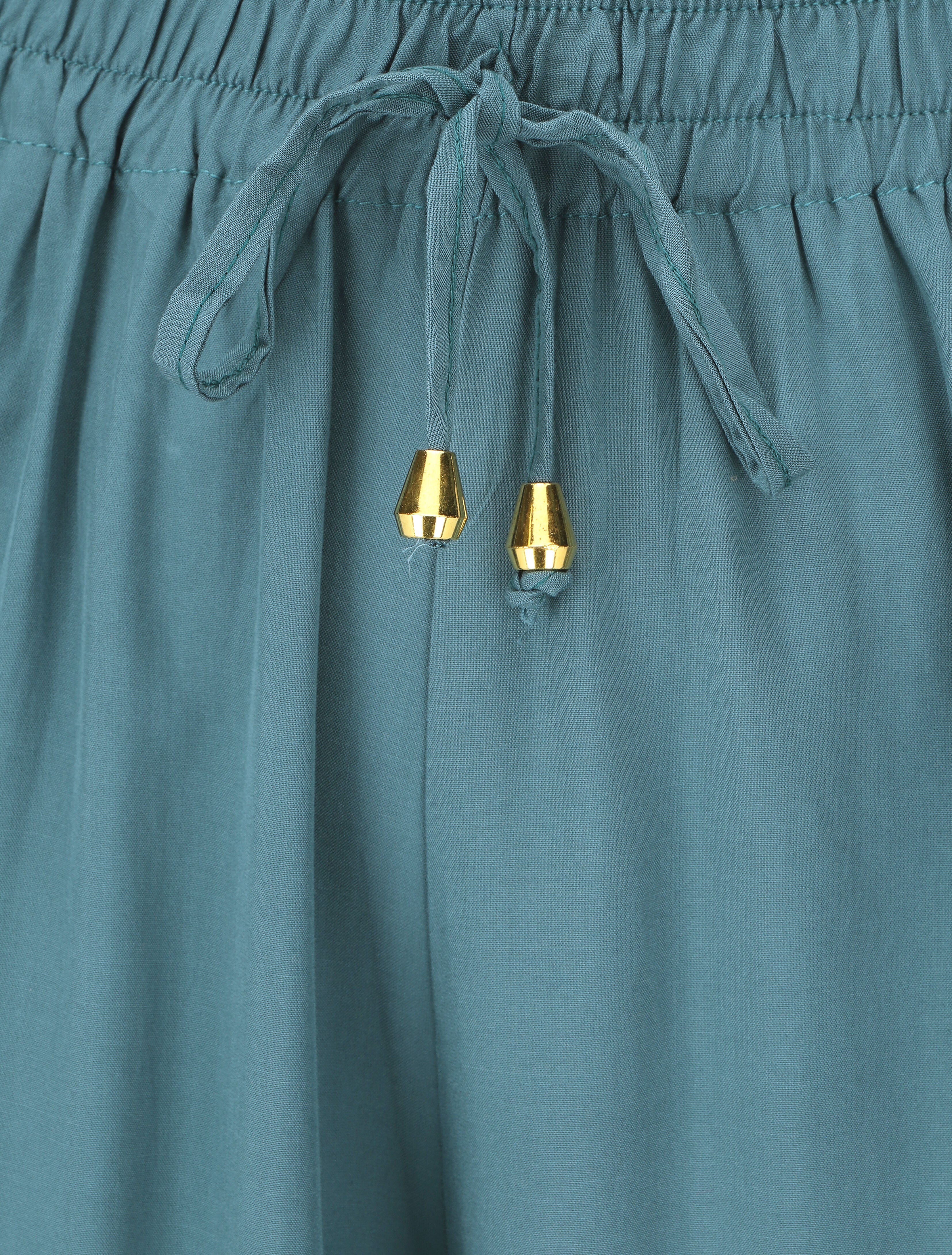 Pantalon ample à taille élastiquée - Bleu canard - Image 3