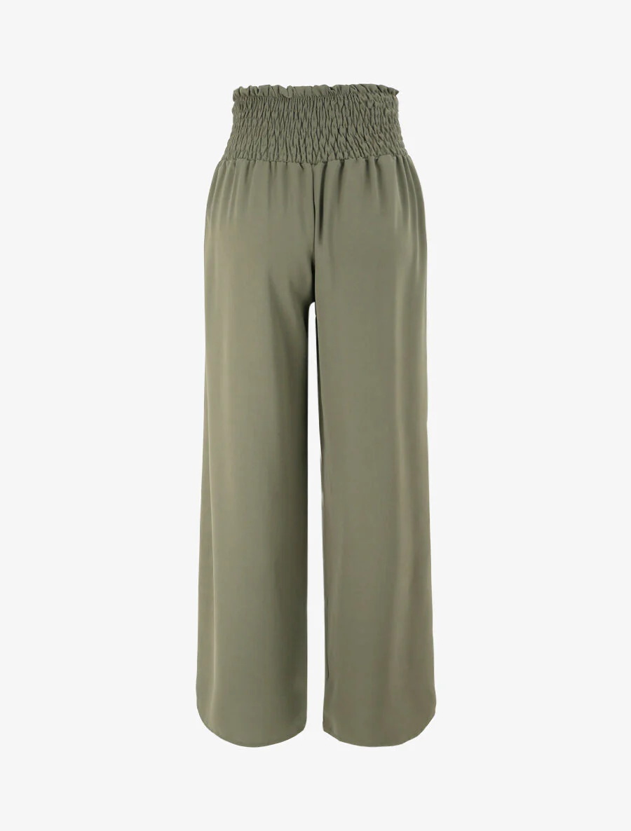 Pantalon ample à taille élastiquée - Kaki - Image 2