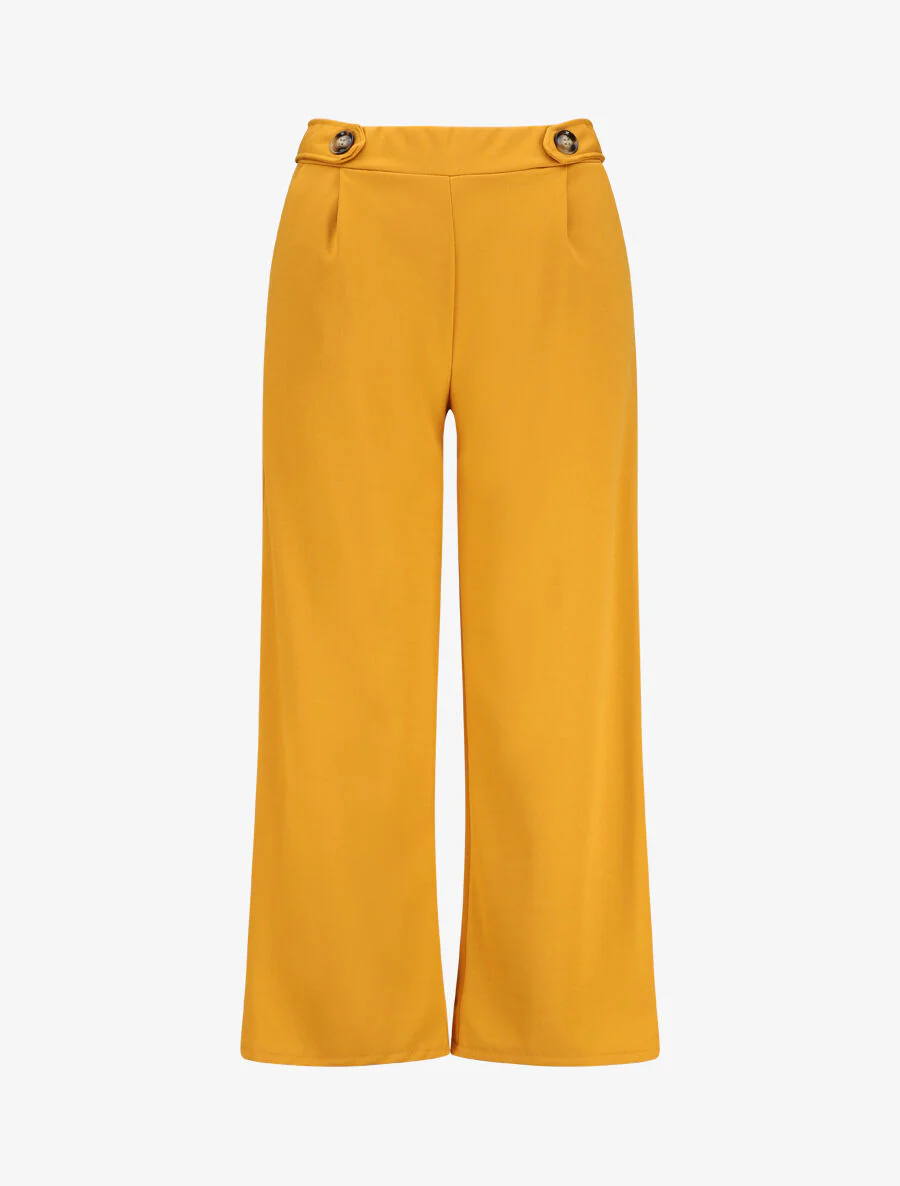 Pantalon ample à taille élastiquée - Jaune moutarde