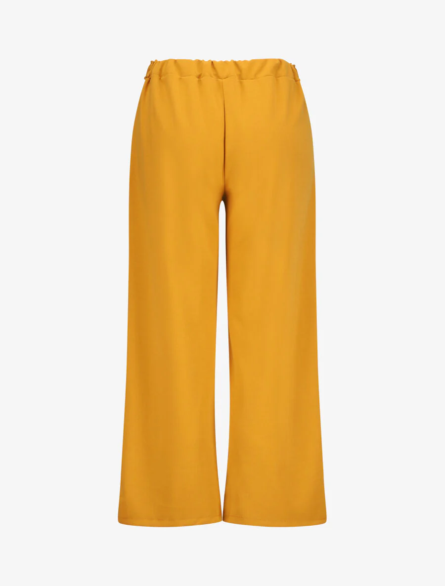 Pantalon ample à taille élastiquée - Jaune moutarde - Image 2