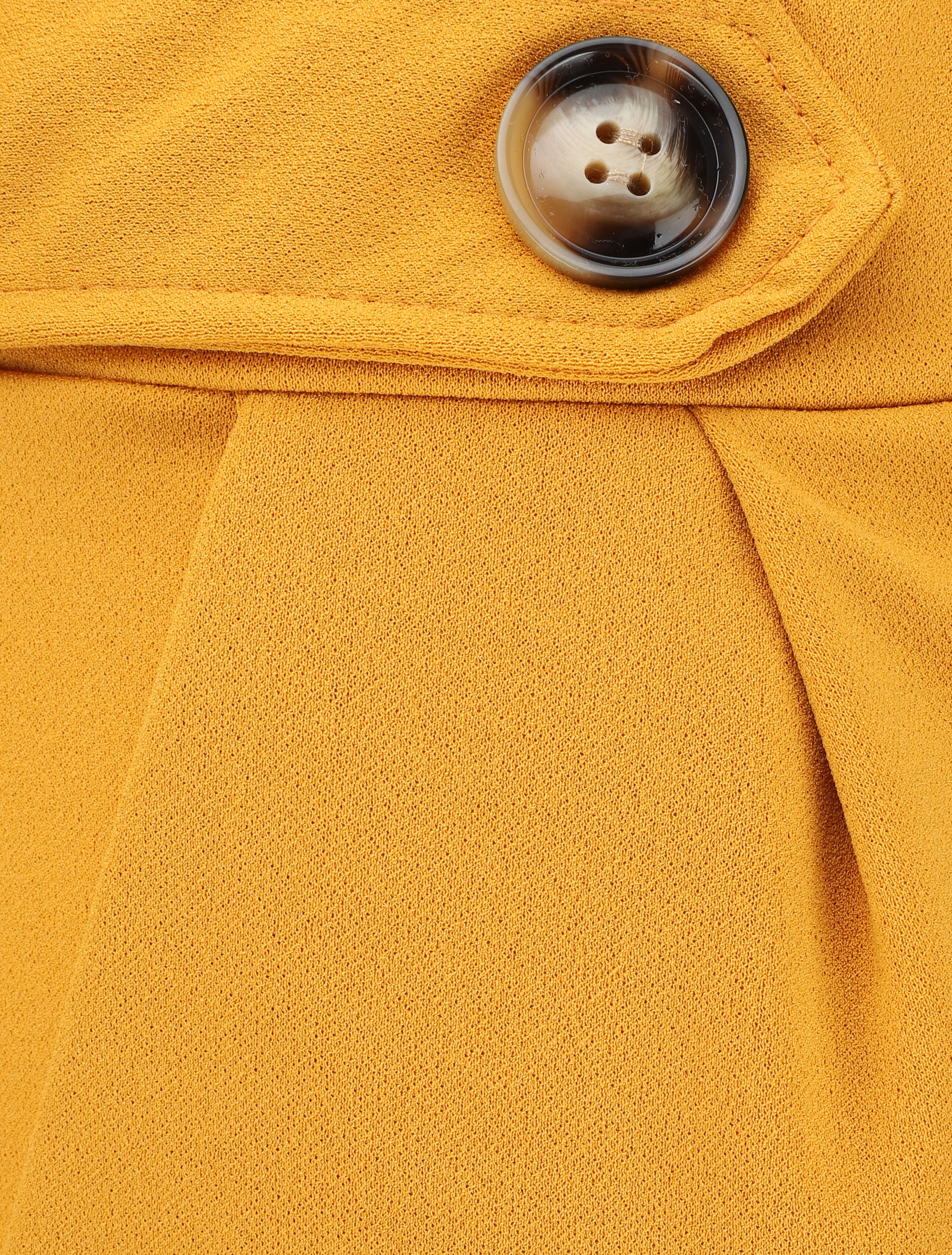 Pantalon ample à taille élastiquée - Jaune moutarde - Image 3