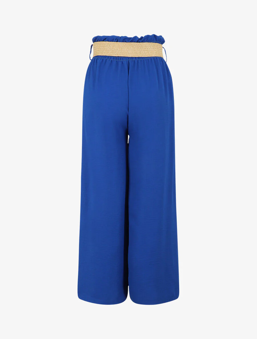Pantalon ample à taille élastiquée - Bleu électrique - Image 2