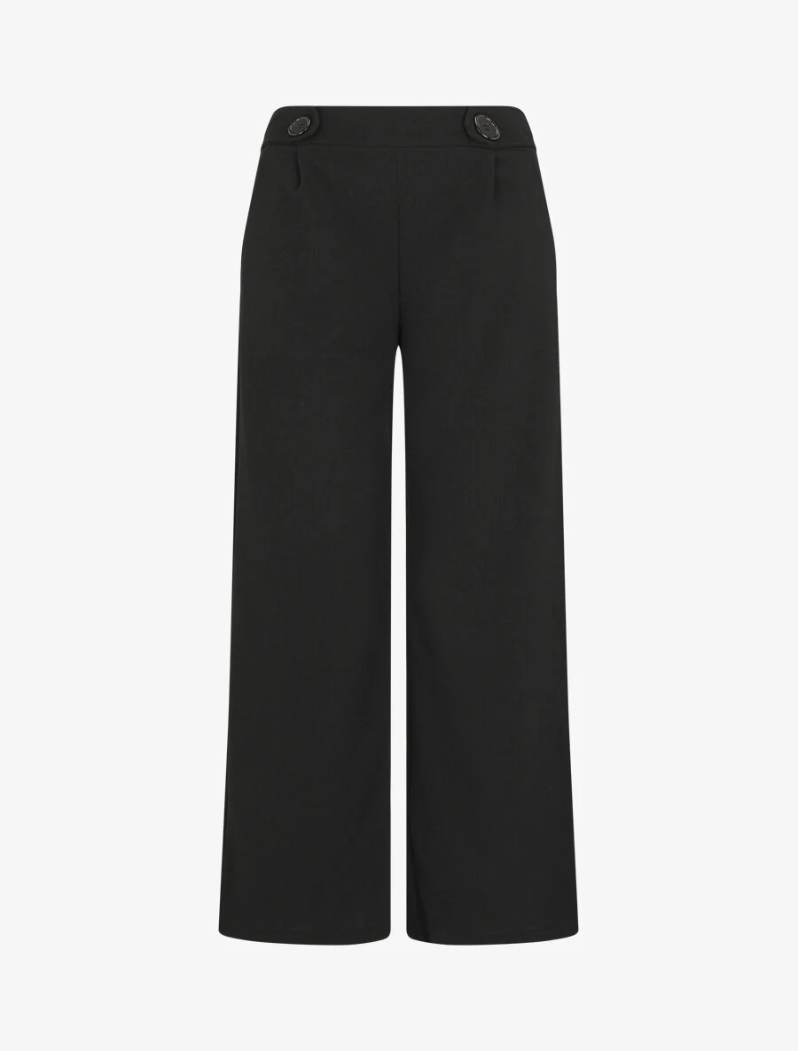 Pantalon ample à taille élastiquée - Noir