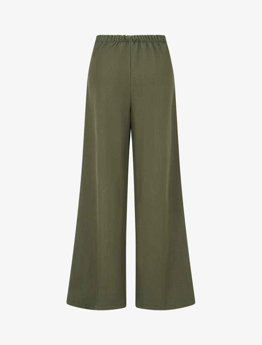 Pantalon ample à taille haute à boucle fantaisie - Kaki - Image 2