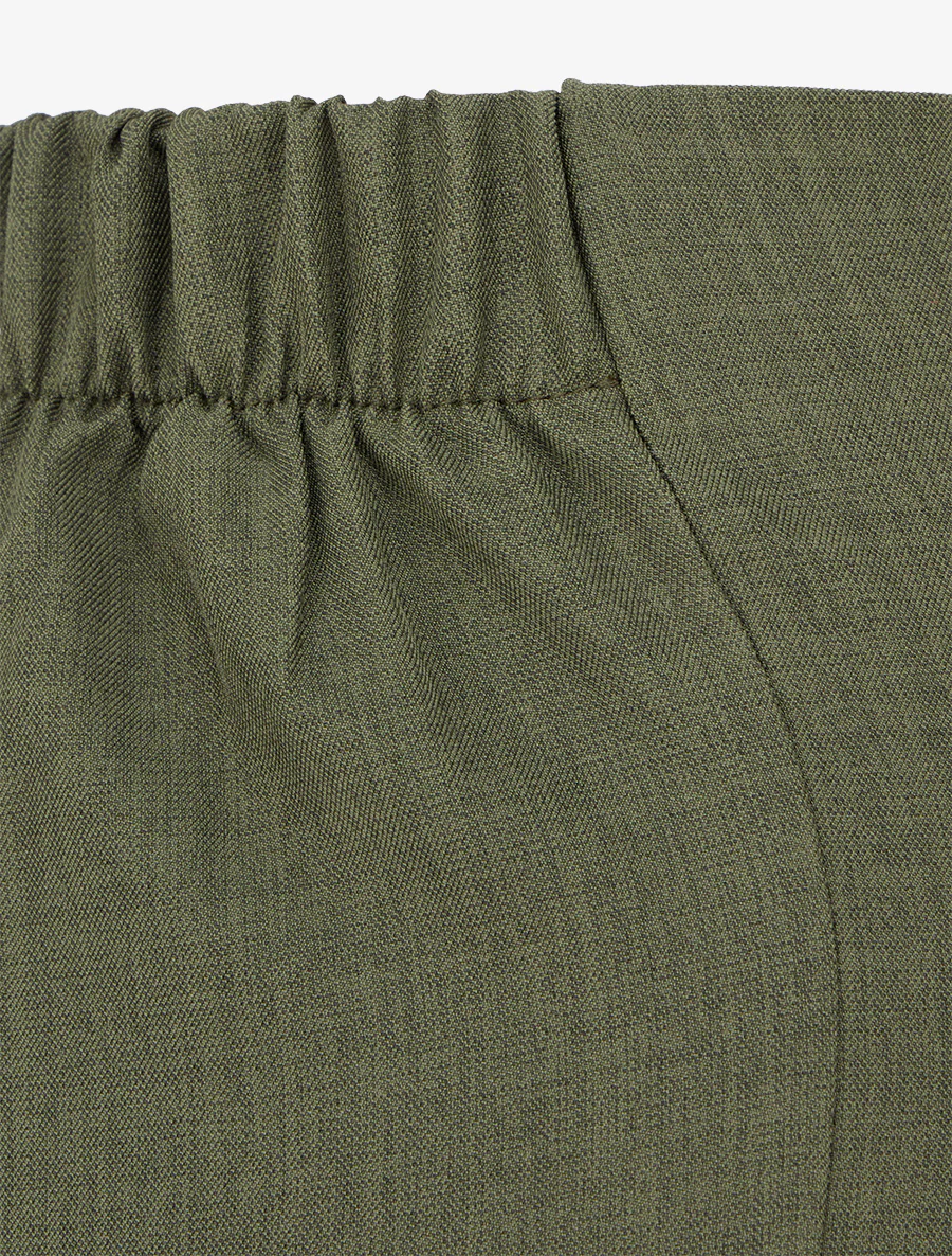 Pantalon ample à taille haute à boucle fantaisie - Kaki - Image 3