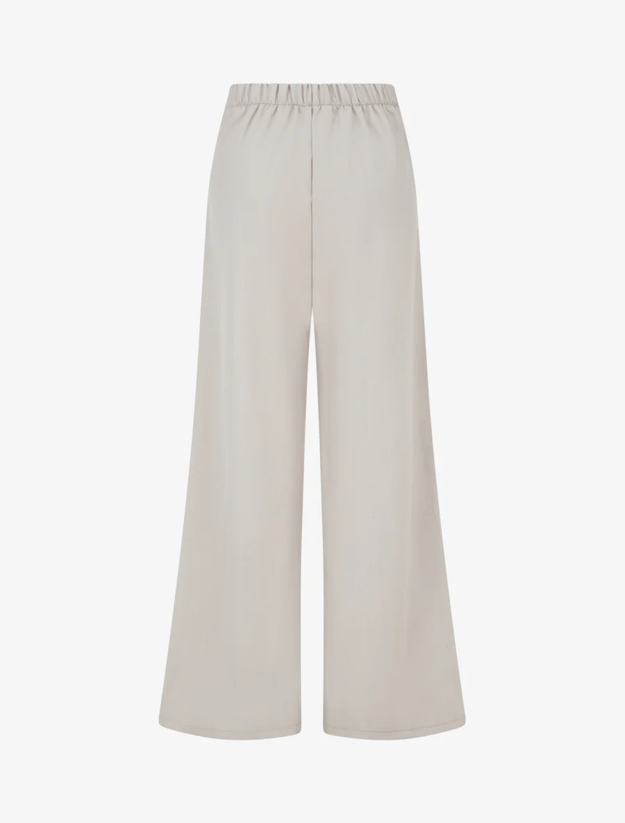 Pantalon ample à taille haute à boucle fantaisie - Beige - Image 2