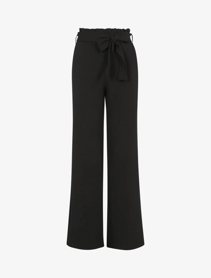 Pantalon ample à taille volantée - noir