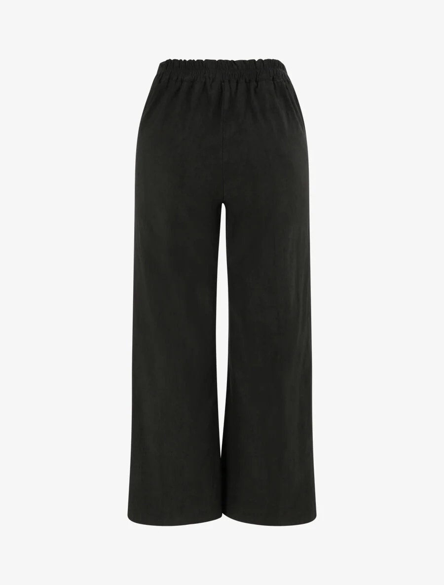 Pantalon ample coupe droite - Noir - Image 2