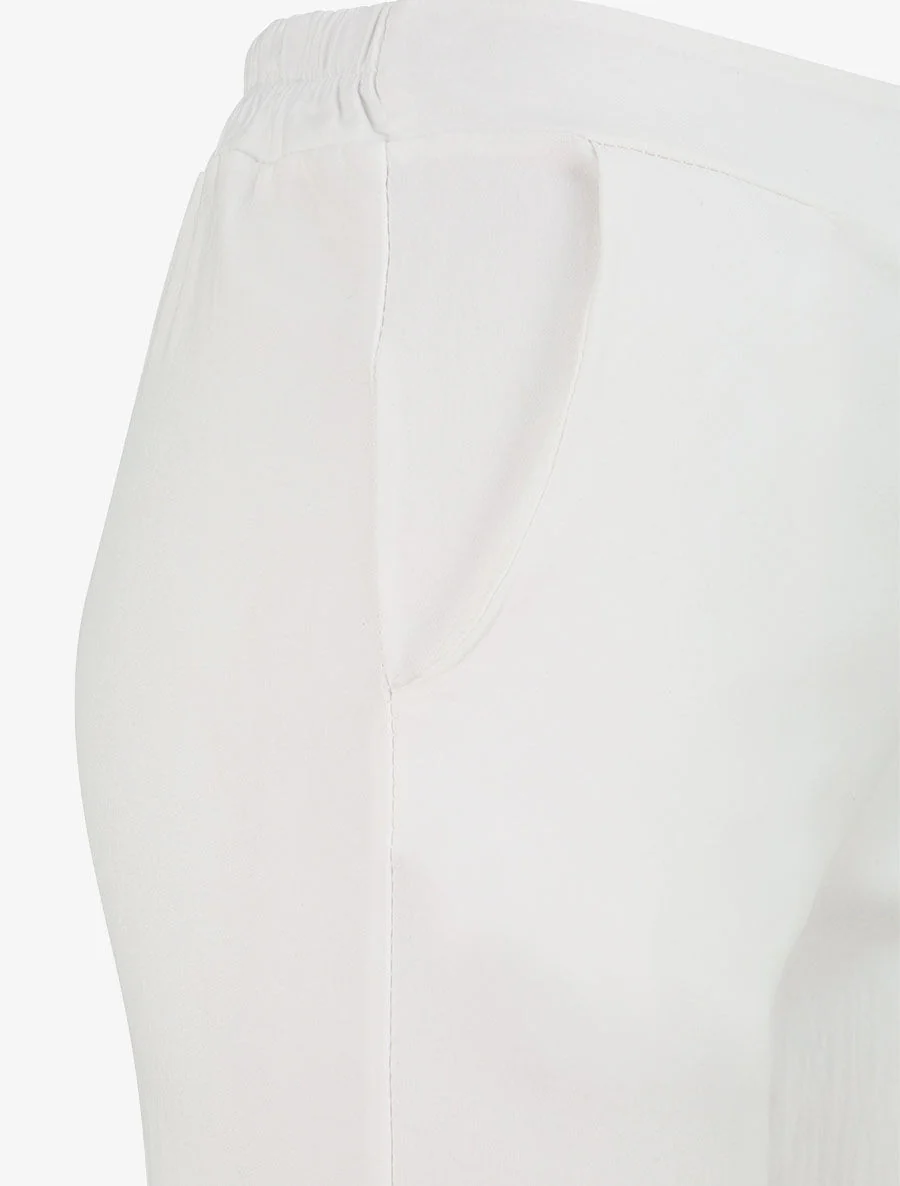 Pantalon ample coupe droite - Blanc - Image 3