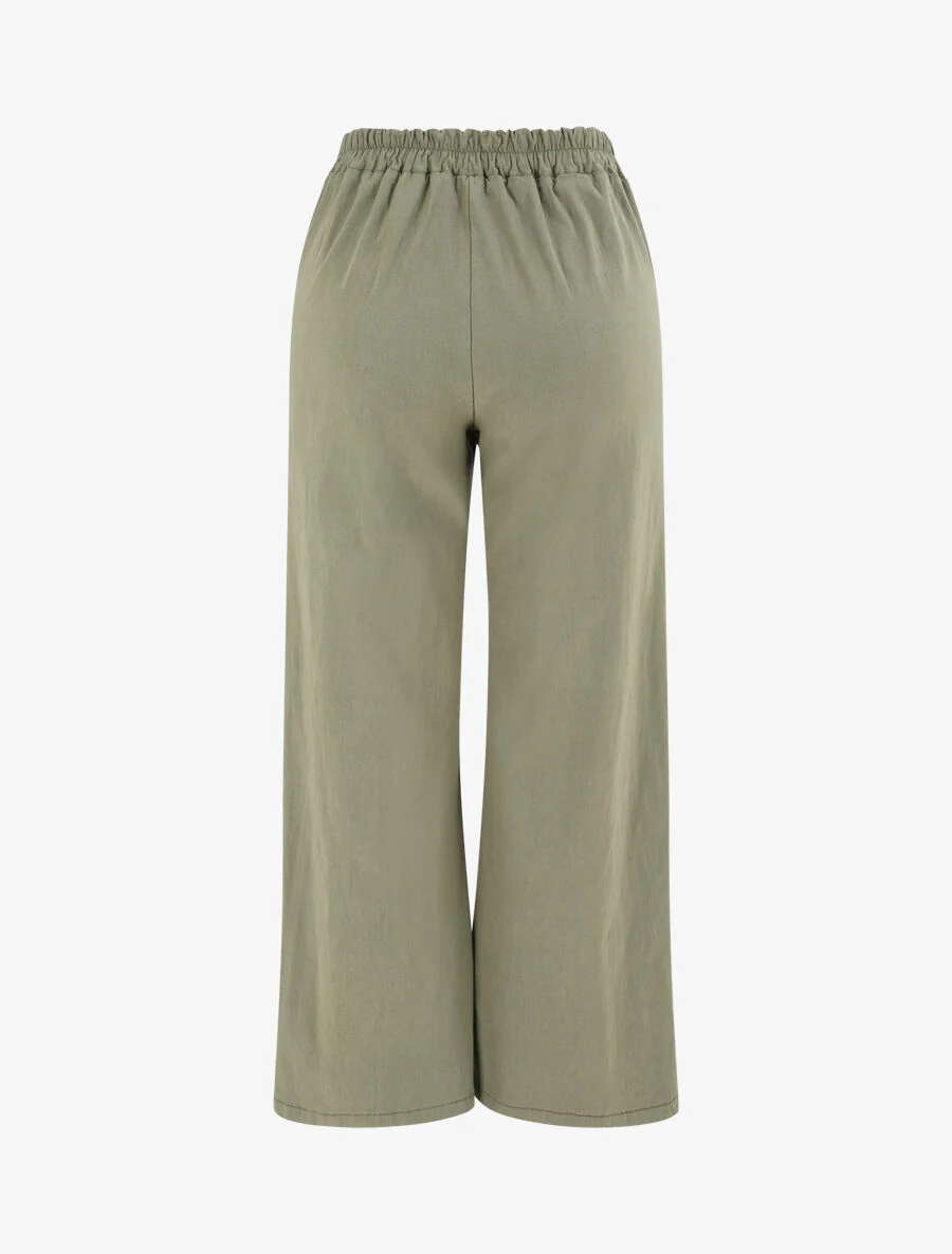 Pantalon ample coupe droite - Kaki - Image 2