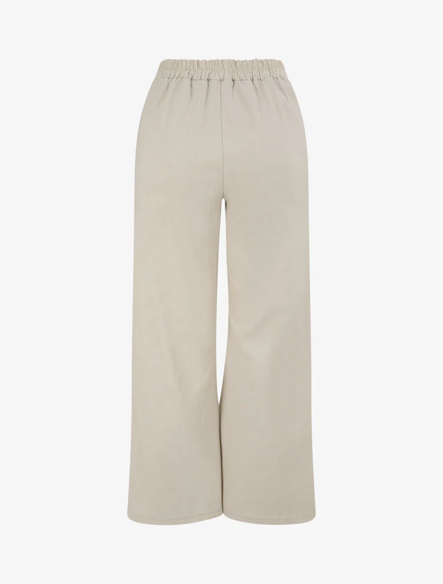 Pantalon ample coupe droite - Beige - Image 2