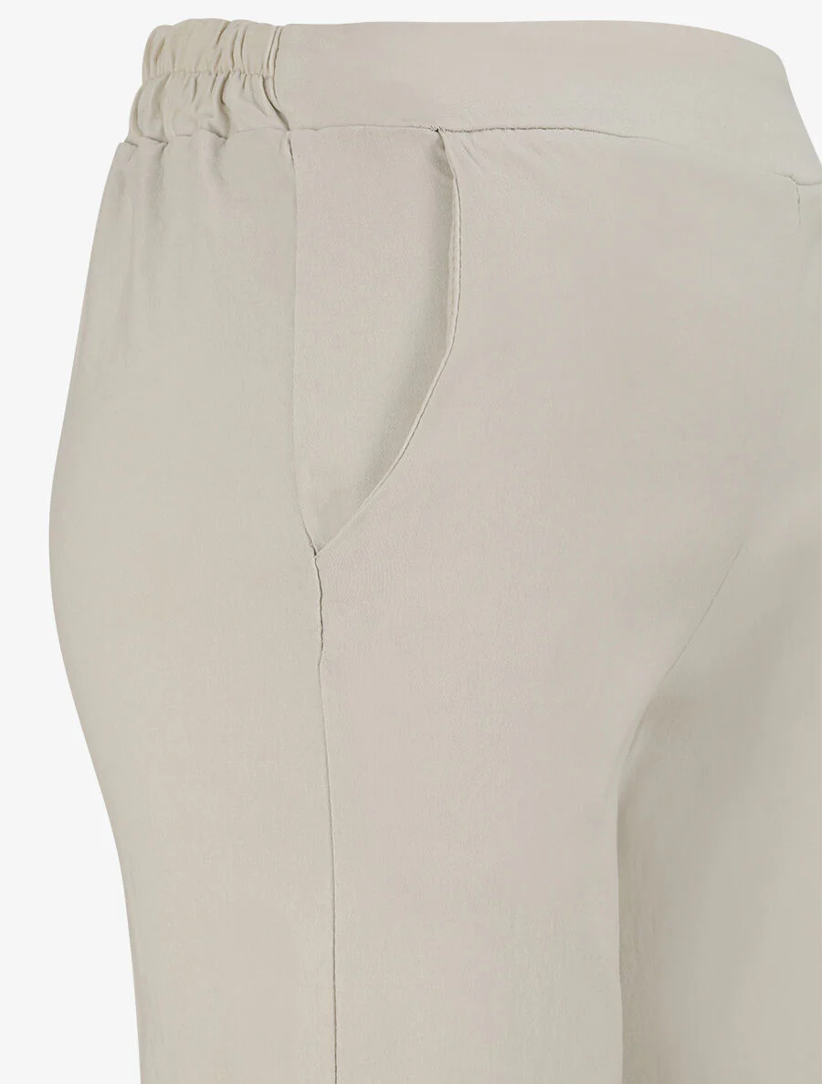 Pantalon ample coupe droite - Beige - Image 3