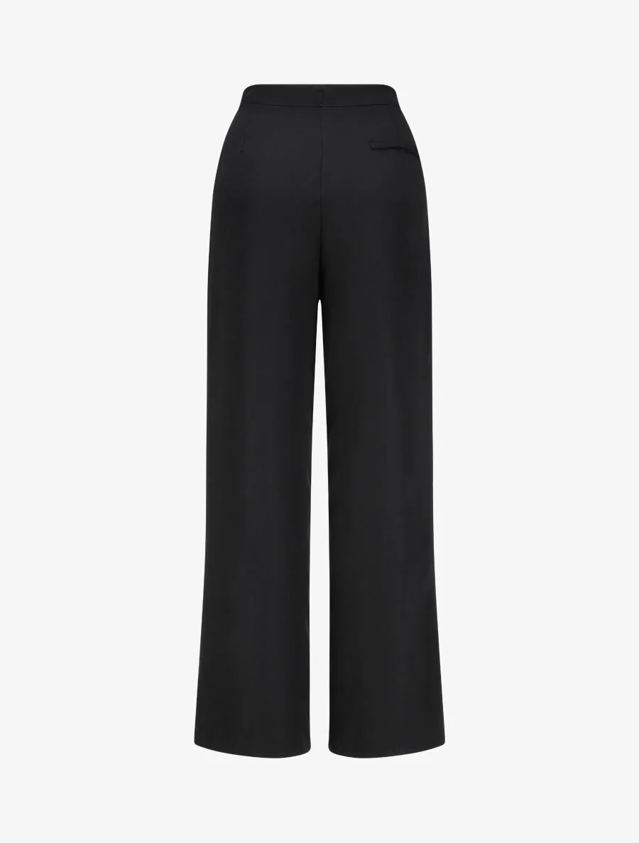 Pantalon ample coupe droite - Noir - Image 2
