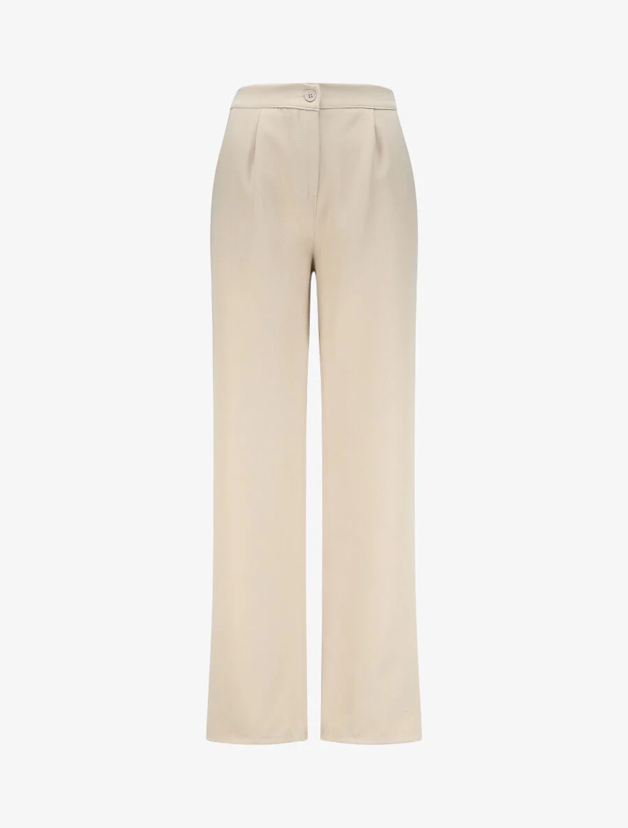 Pantalon ample coupe droite - Beige