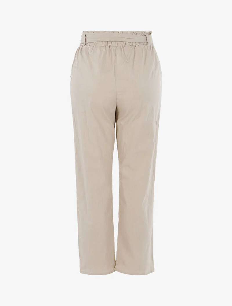 Pantalon ample effet toile - beige - Image 2