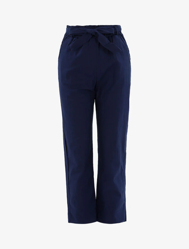 Pantalon ample effet toile - bleu indigo