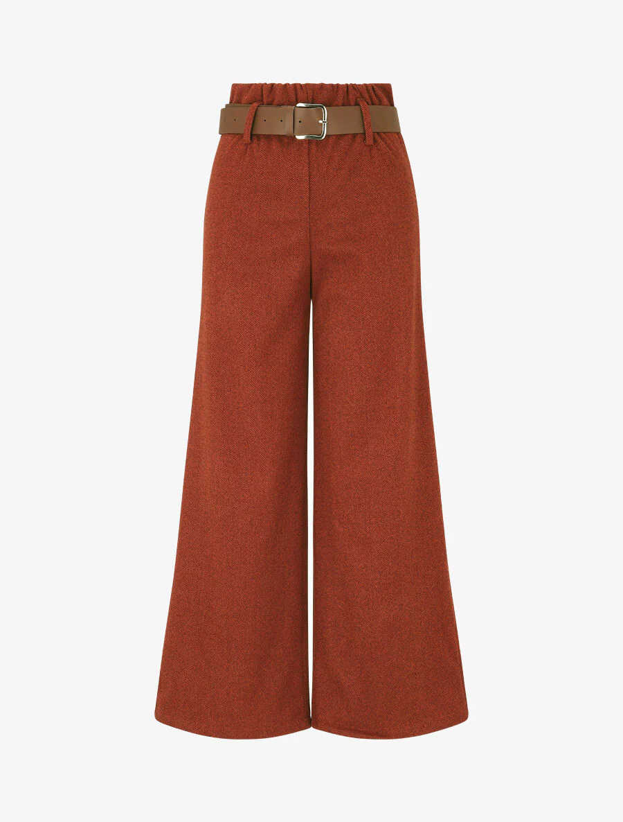 Pantalon ample en tweed - Bordeaux