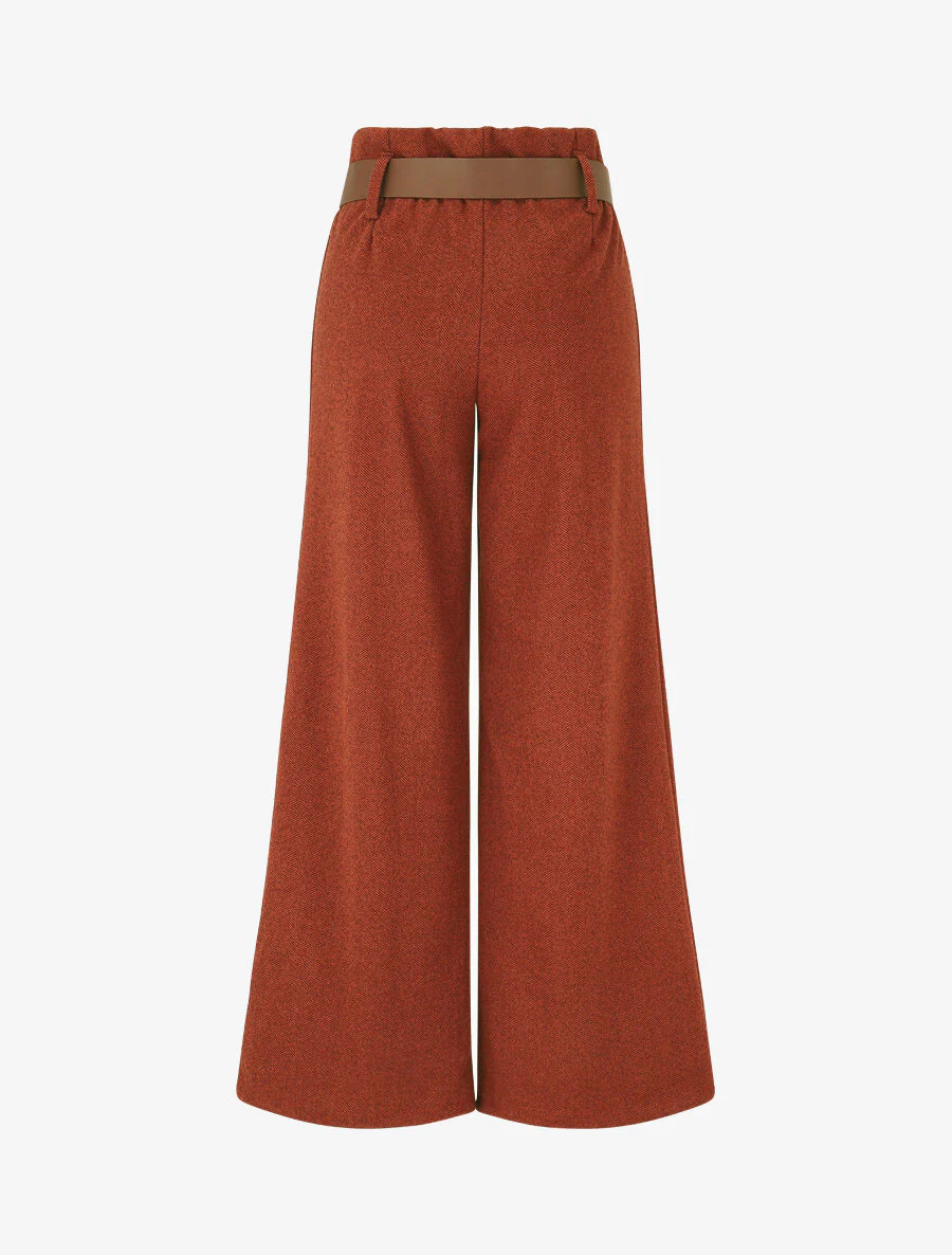 Pantalon ample en tweed - Bordeaux - Image 2