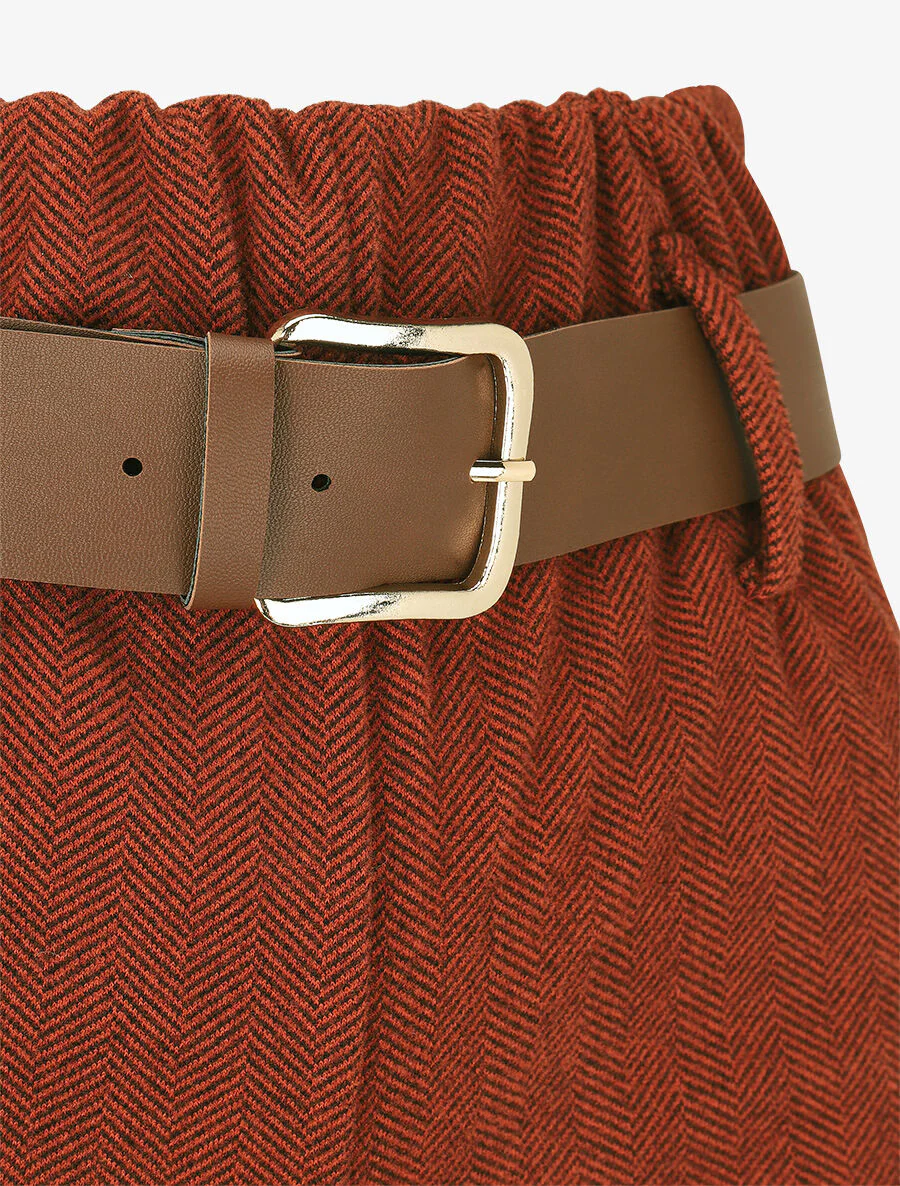 Pantalon ample en tweed - Bordeaux - Image 3
