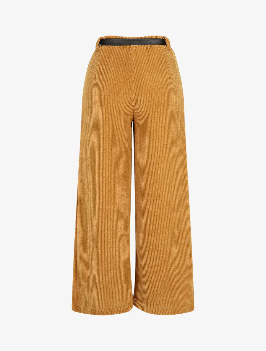 Pantalon ample en velours côtelé - Camel - Image 2