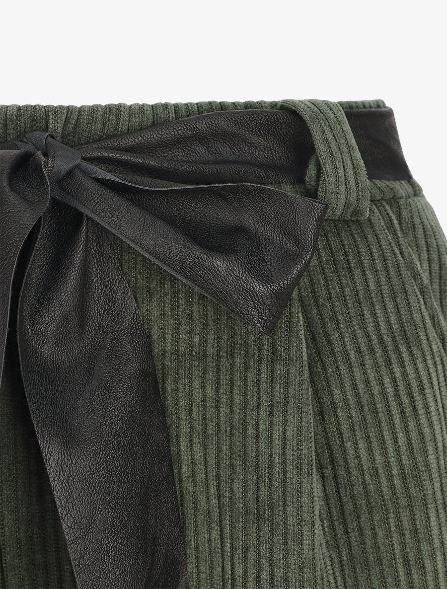 Pantalon ample en velours côtelé - Vert - Image 3