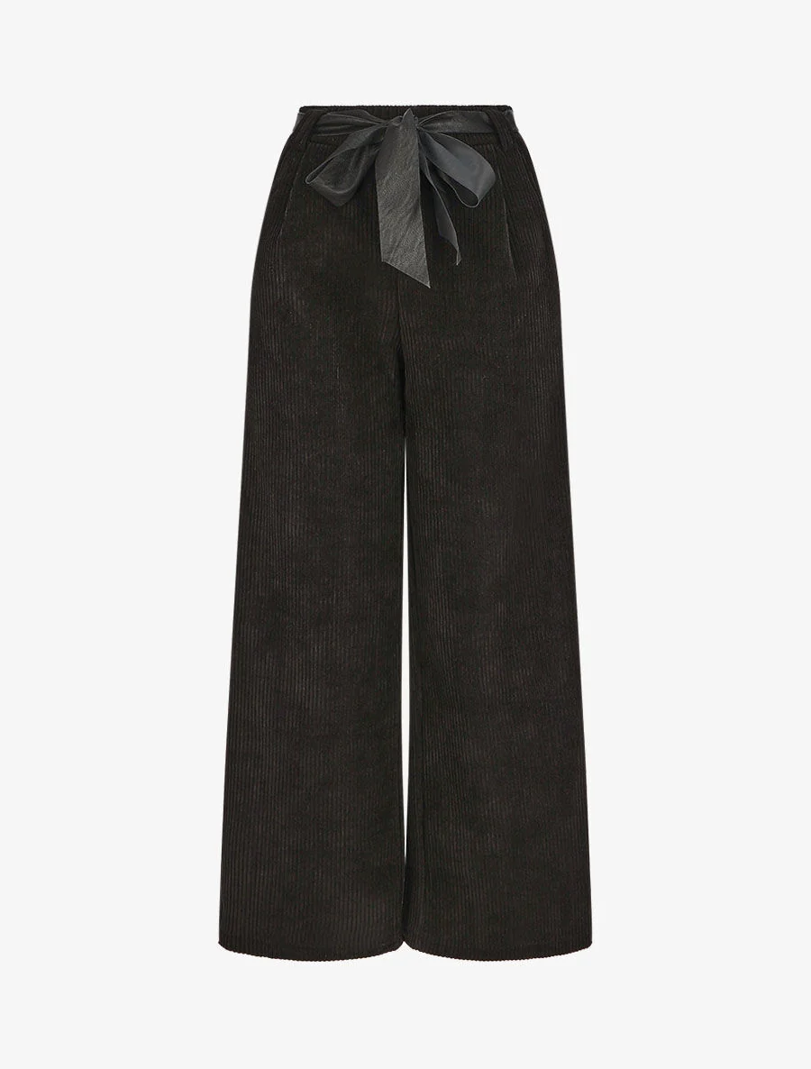 Pantalon ample en velours côtelé - Noir
