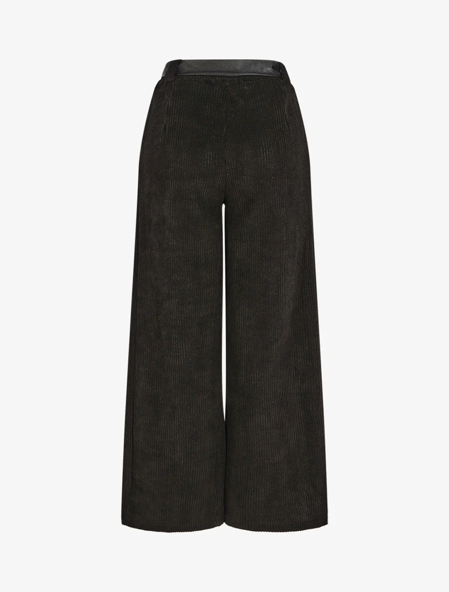 Pantalon ample en velours côtelé - Noir - Image 2