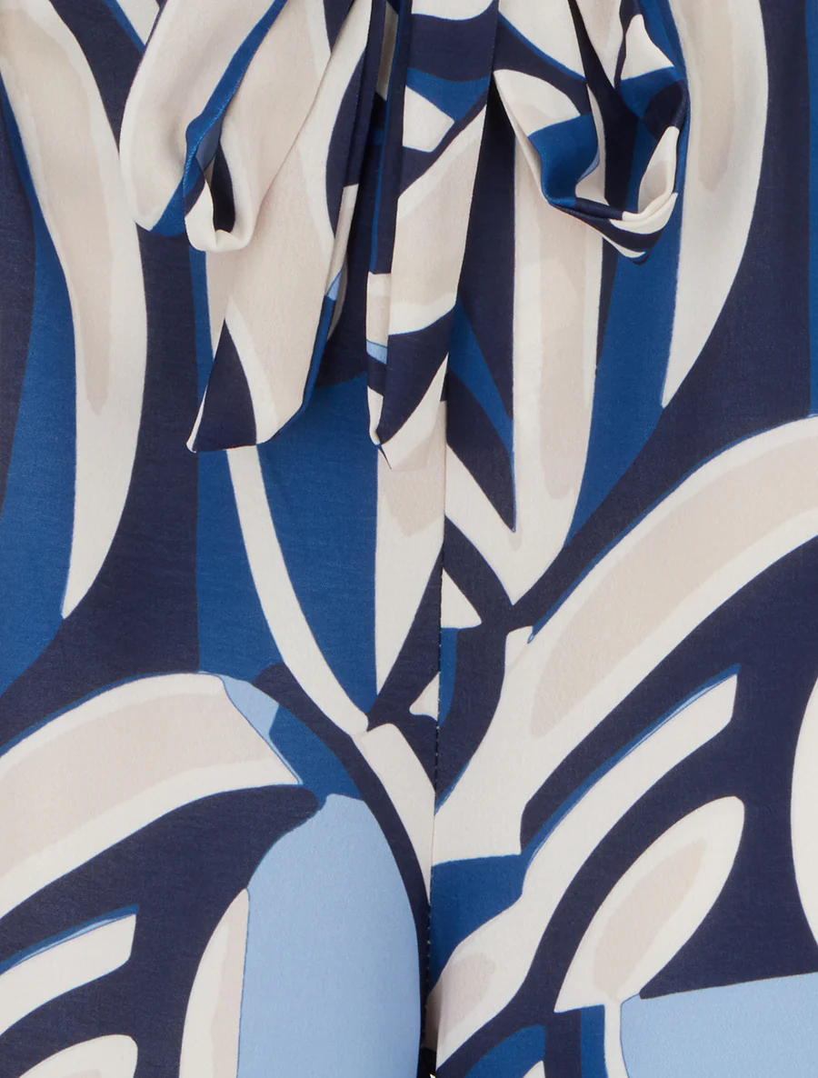 Pantalon ample imprimé graphique - Bleu - Image 3