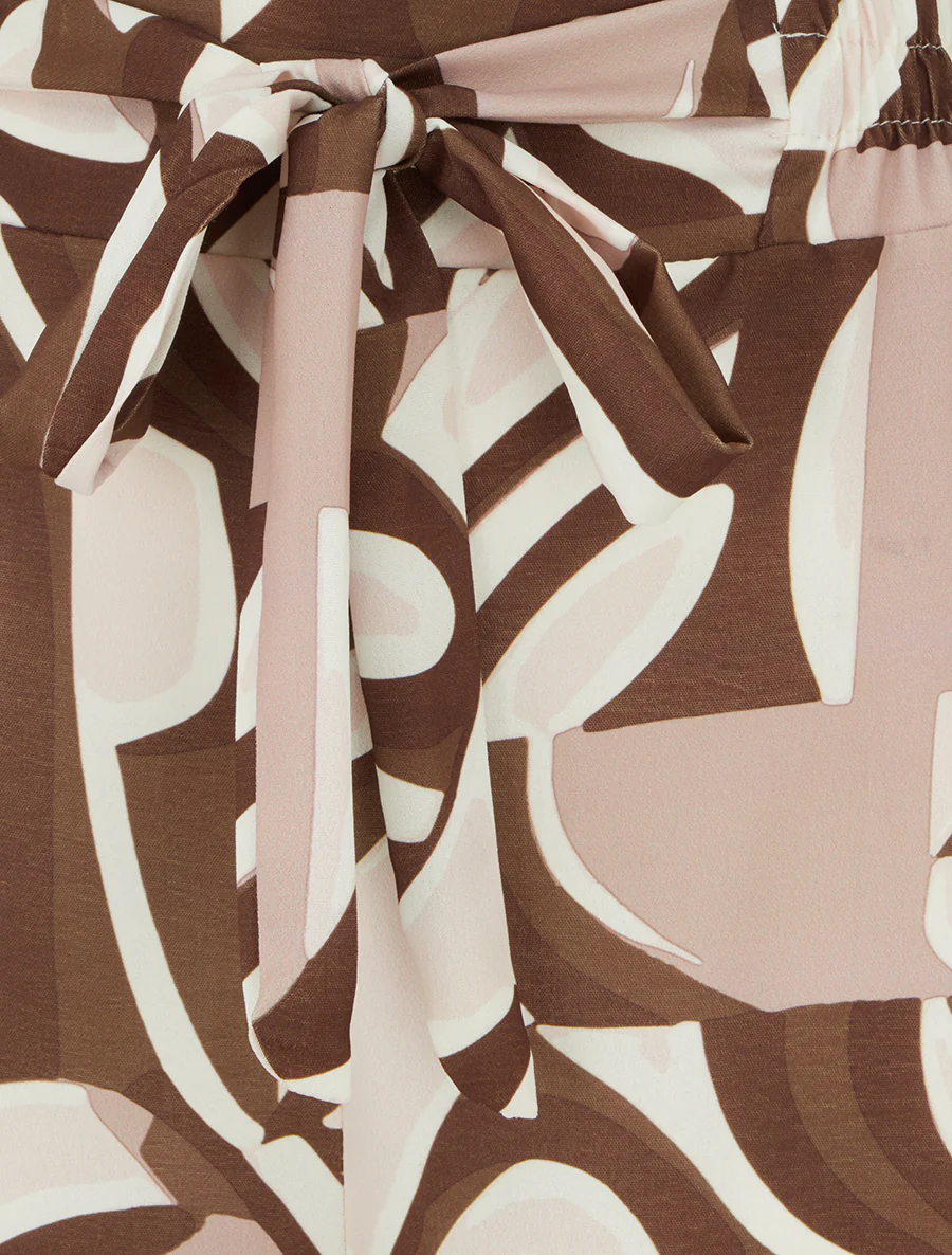 Pantalon ample imprimé graphique - Marron - Image 3