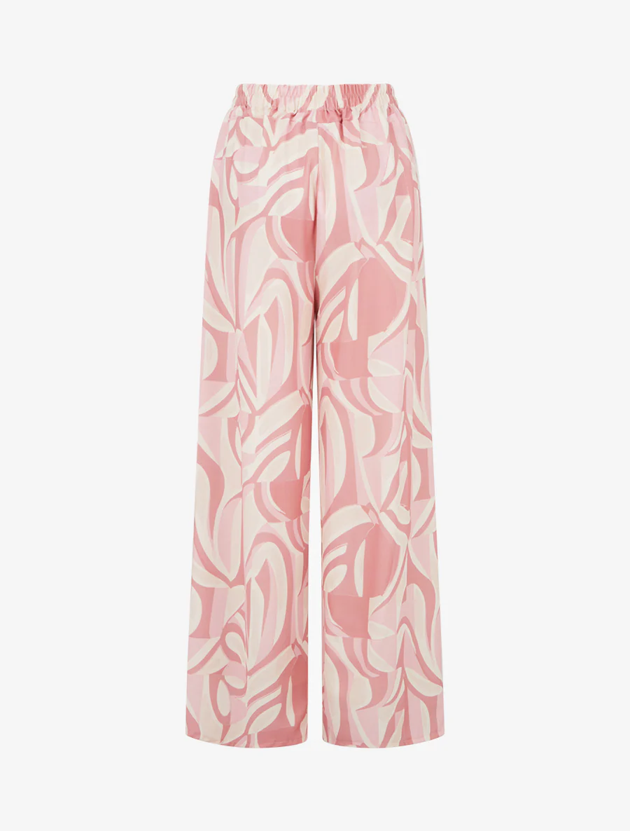 Pantalon ample imprimé graphique - Rose - Image 2